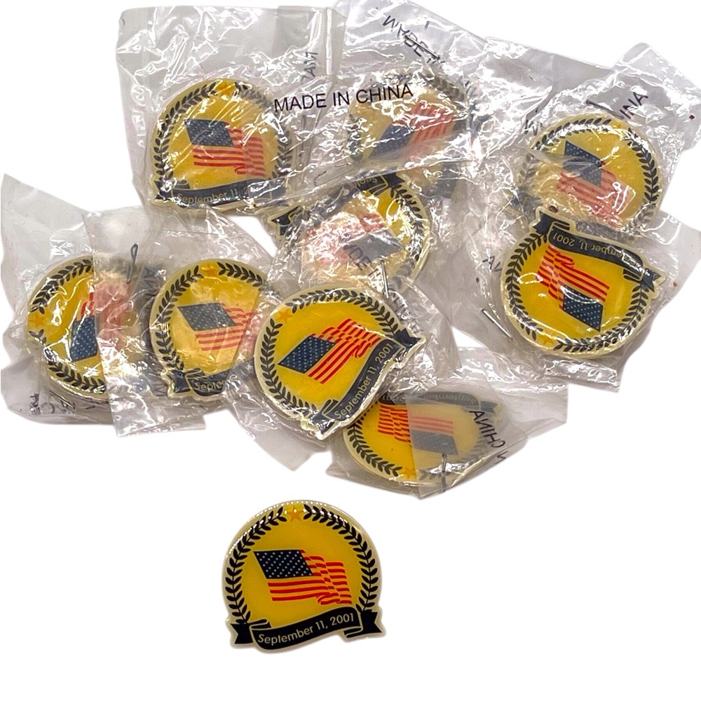 Lot Of 10 September 11, 2001 9/11 Remembrance Patriotic USA Flag Lapel Pins